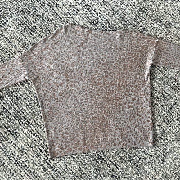Leopard Print One Shoulder Sweater - small - Picture 2 of 5